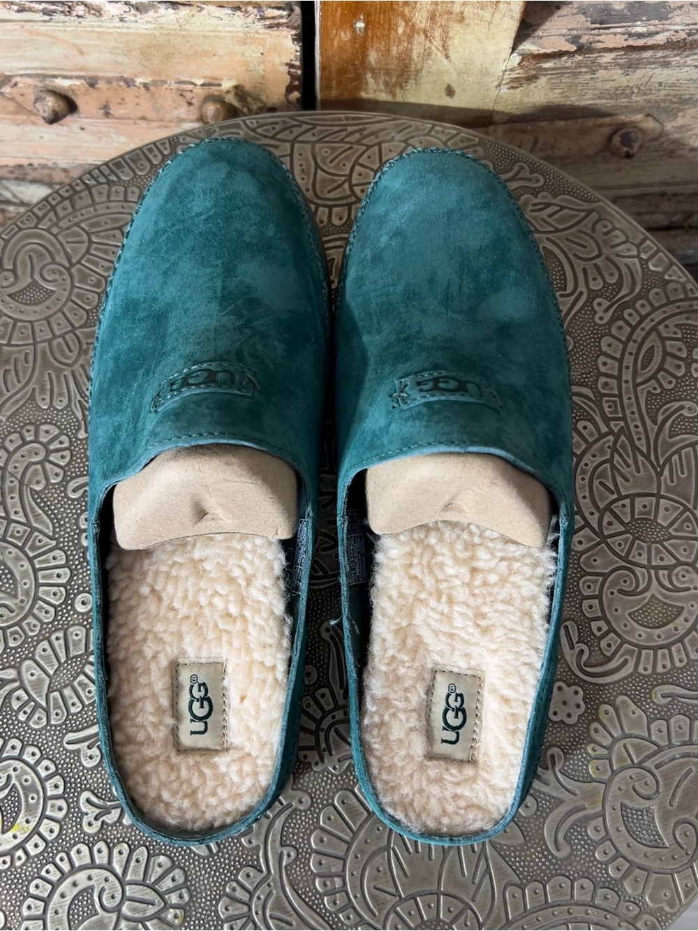 UGG • NEW Women's Tamara suede slippers in a teal green color - Picture 4 of 10